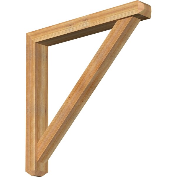 Ekena Millwork Traditional Craftsman Rough Sawn Bracket w/ Offset Brace, Western Red Cedar, 6"W x 46"D x 46"H BKT0604X46X46TRA04RWR - main